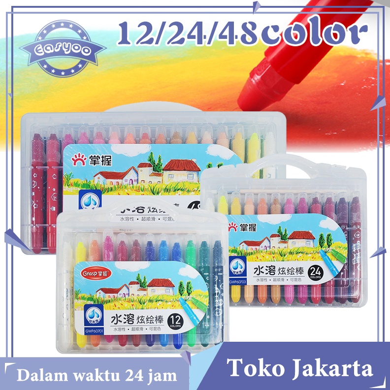 

KODE E76Z Crayon Grasp Stick Besar Isi 48 Warna Original Krayon Juara Lomba Peralatan Menggambar