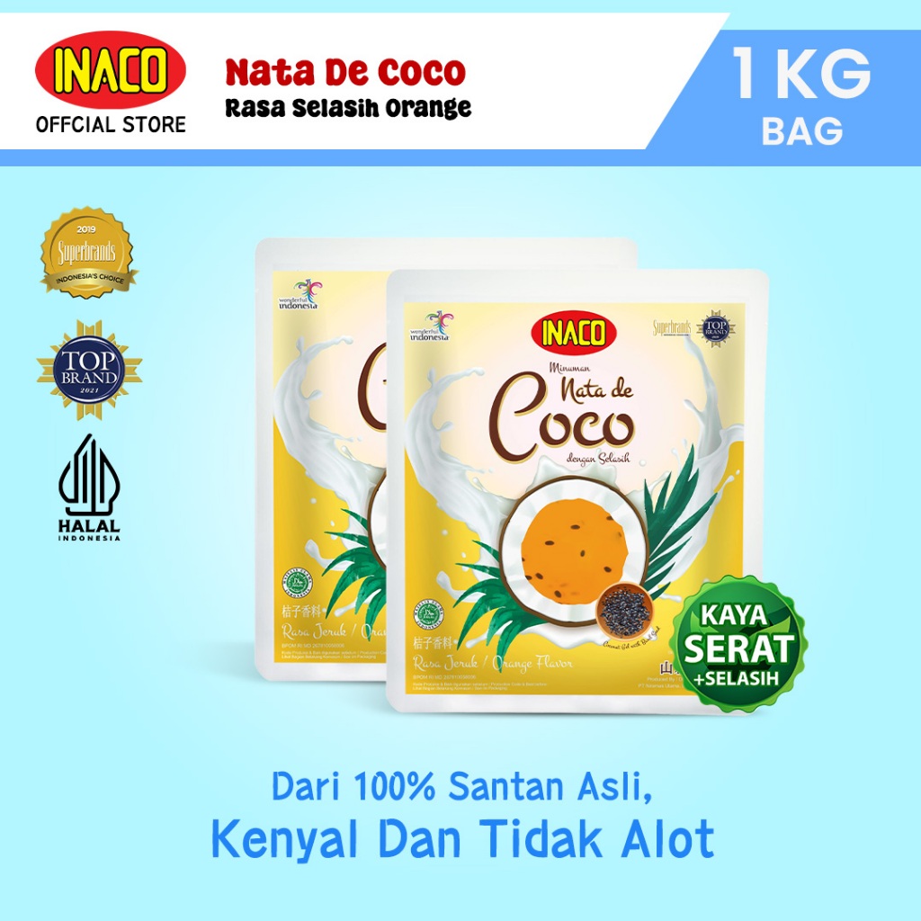 

INACO Nata De Coco Selasih Orange Pouch 1kg - Twinpack