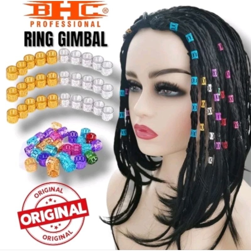 Ring Gimbal / Dreadlocks Ring / Cincin Gimbal / Dreadlock Rambut Gimbal Asli Sintetik
