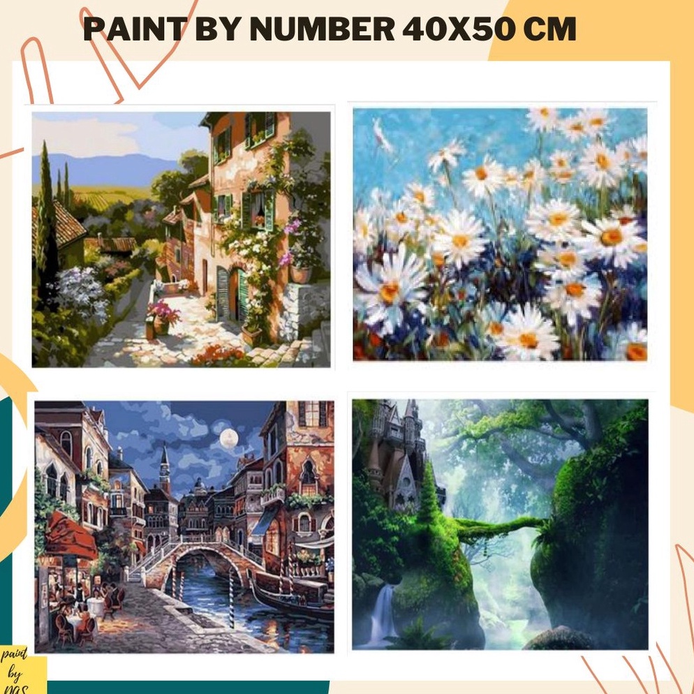 

KODE I87O CUCI GUDANG DIY Paint by Number Painting Kit paintbyDAS 4x5 cm Canvas without frame