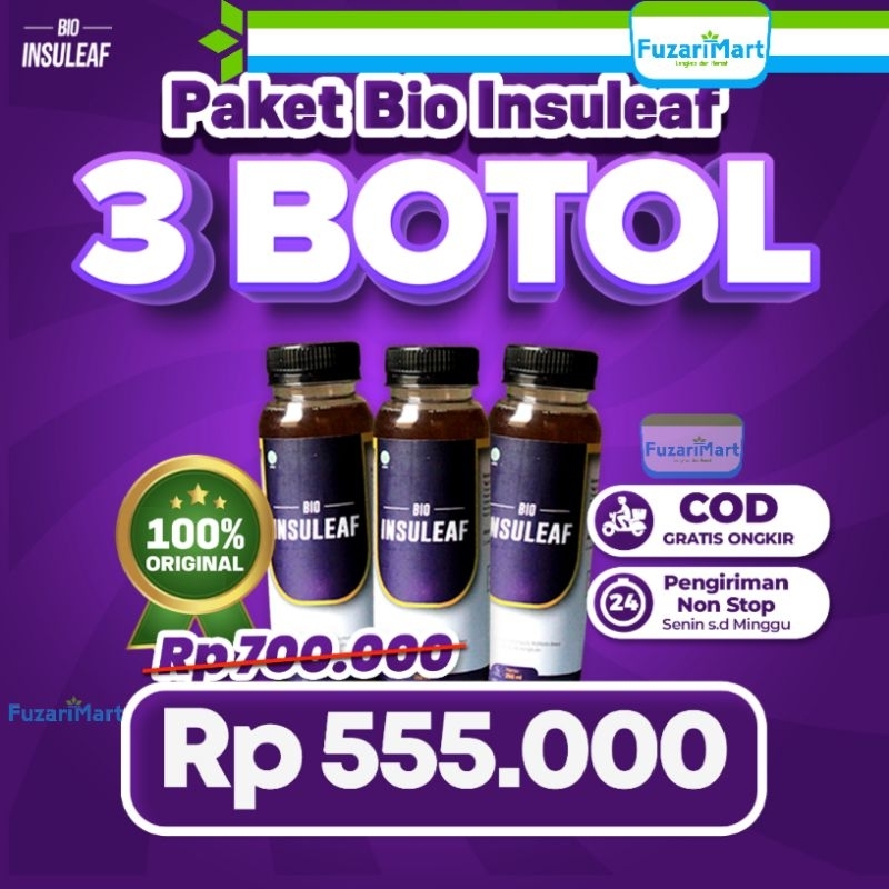 

Bio Insuleaf 3 Botol - Turunkan Gula Darah / Atasi Kencing Manis & Menurunkan Kolesterol Herbal Asli