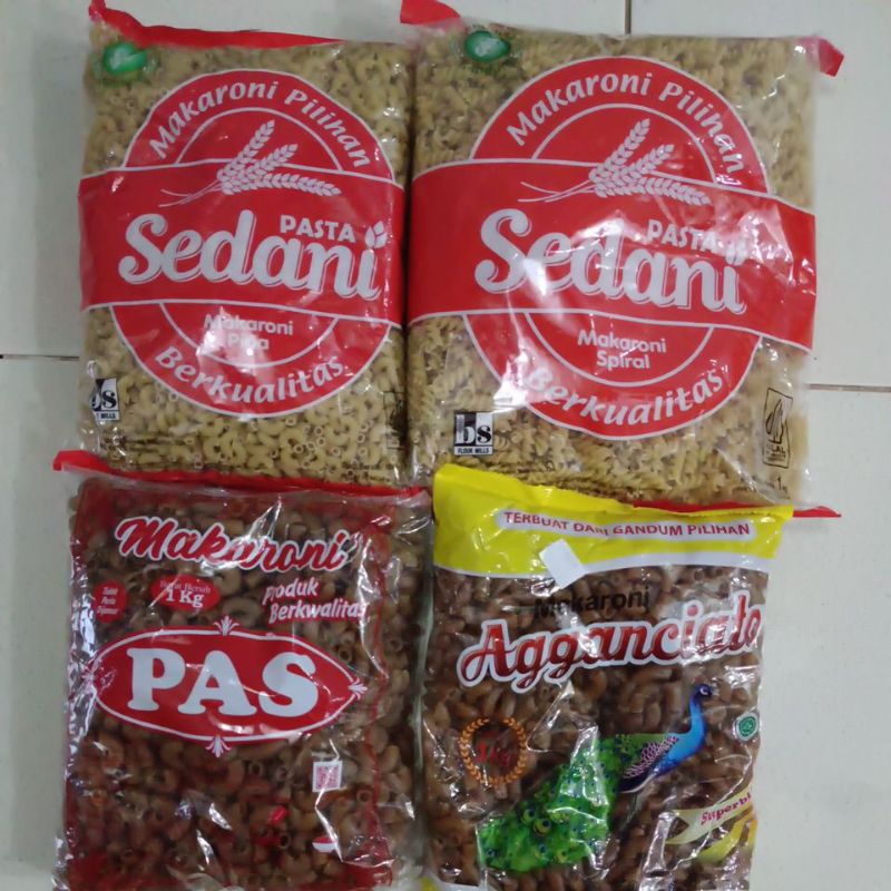 

Makaroni pipa/spiral sop sedani/makaroni goreng pas/agganciato @1kg nikmatnya pool