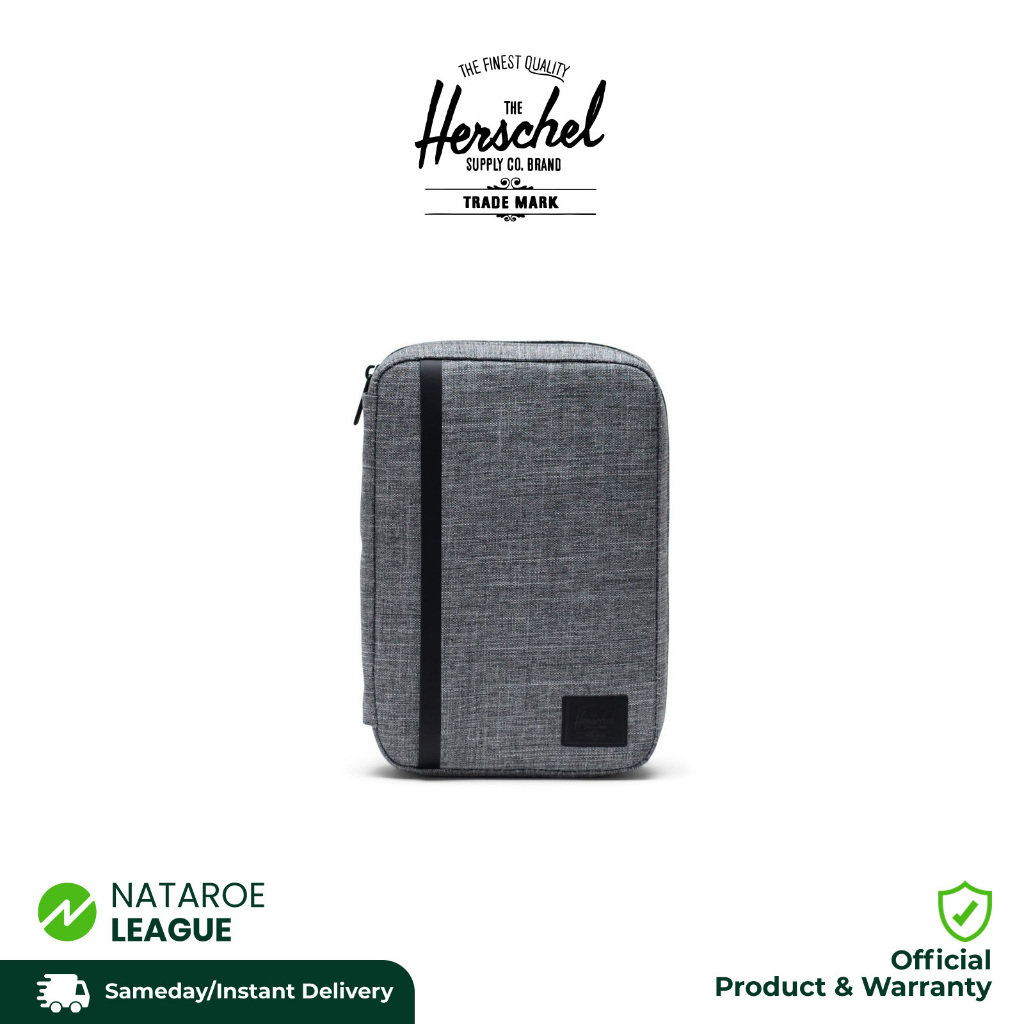 HERSCHEL Tech Organizer Pouch - Raven Crosshatch