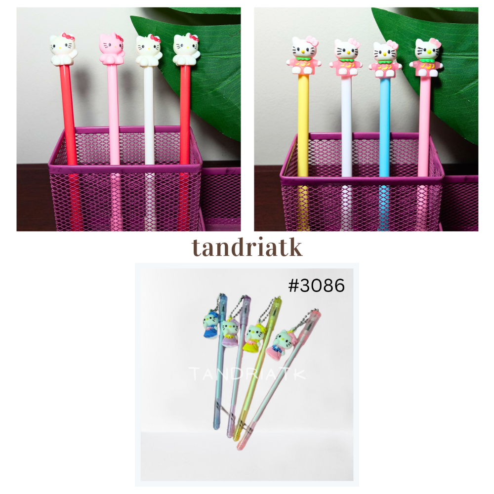 

[1 Lusin/ 12 pcs] Bolpen Gel Hello Kitty Pulpen Karakter Fancy Motif Cewek Pena Untuk Perempuan