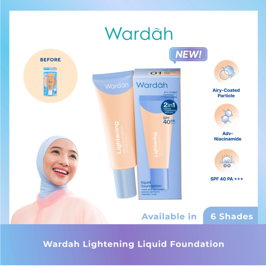 Wardah Lightening Liquid Foundation 6ML (SACHET) | KEMASAN KECIL