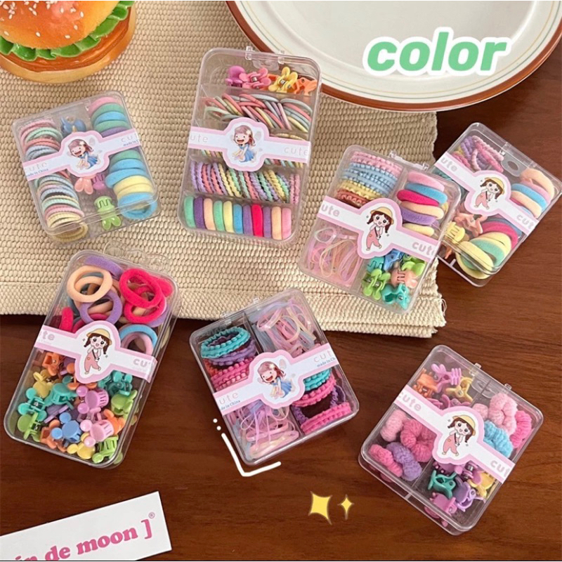 Ikat Rambut Anak Perempuan | Set Aksesoris Rambut Anak | Jepit Rambut Anak