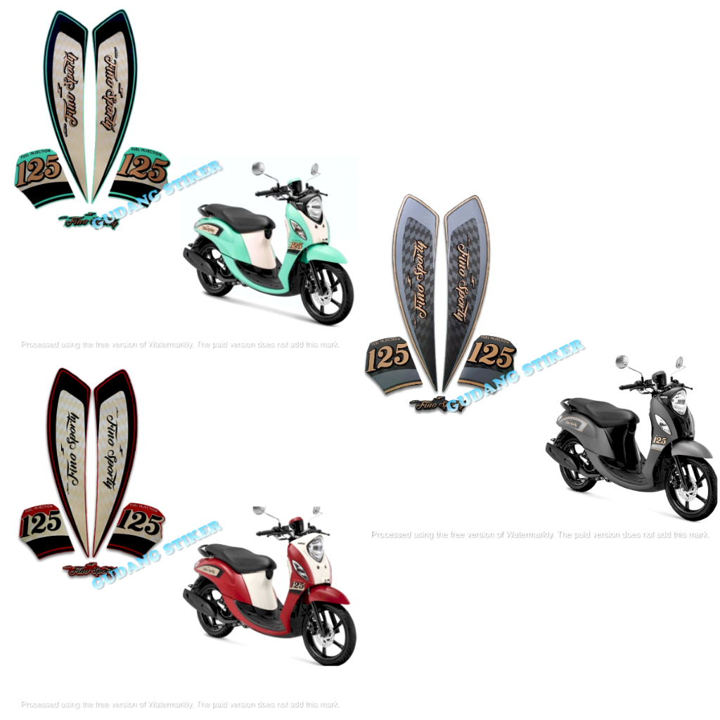 STIKER STRIPING MOTOR YAMAHA FINO SPORTY 2021 SEPASANG STANDAR FULL SET