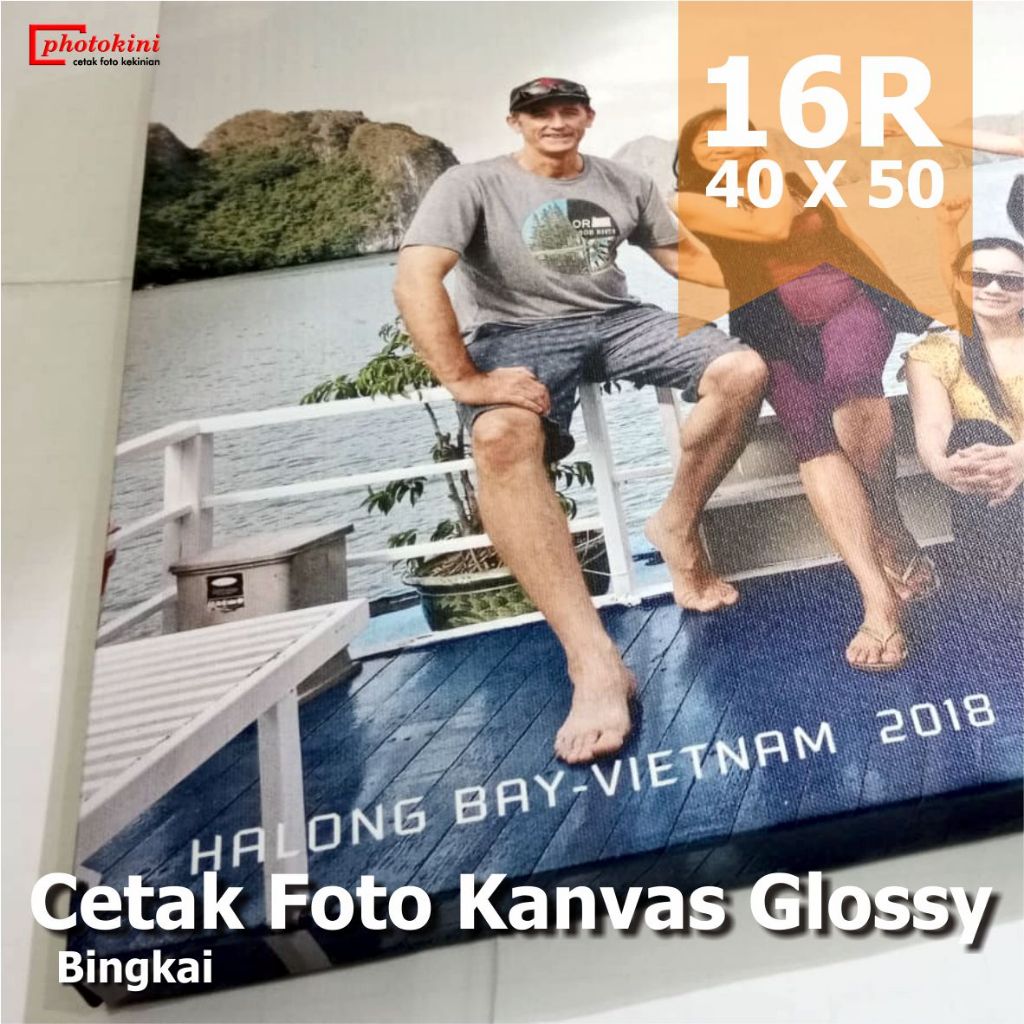 Cetak Foto Photo Kanvas Canvas Glossy 16R Bingkai