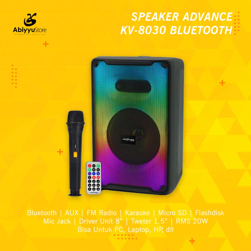 Speaker Bluetooth Advance KV-8030 Karaoke Komputer PC Laptop HP TV