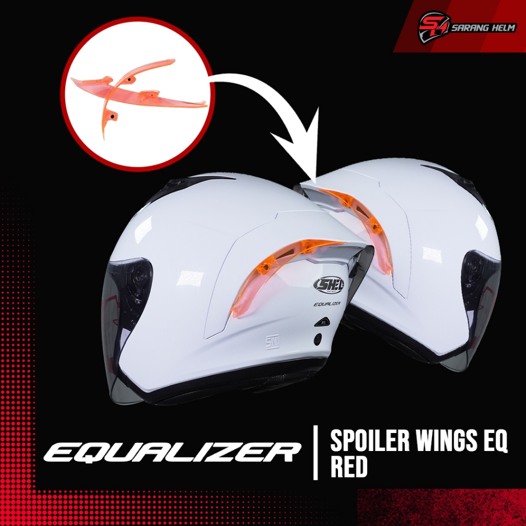 Spoiler Wings SHEL Equalizer - Aksesoris Helm | Spoiler | Part Helm | Acc Helm | SHEL | SHEL ORI