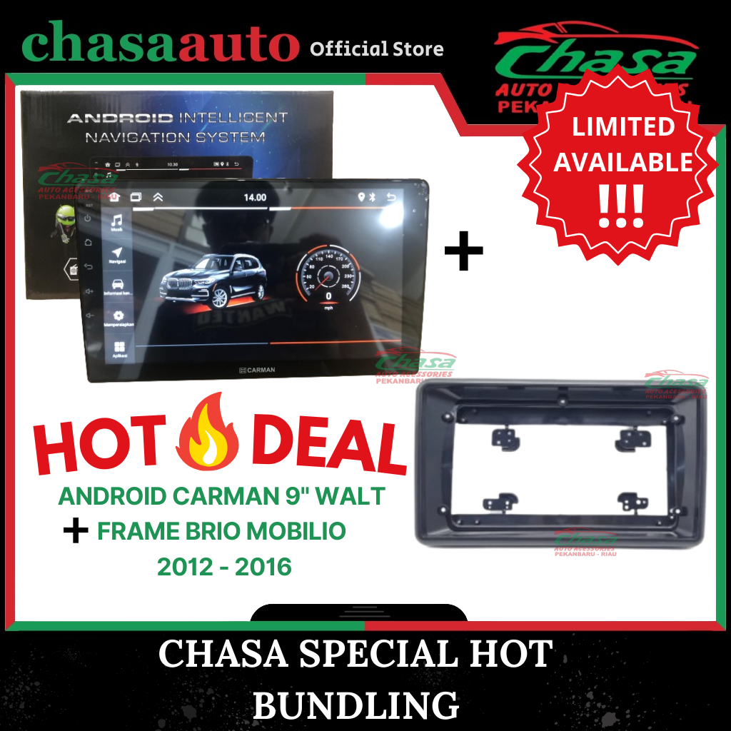(CHASA) HOT DEAL BUNDLE HEAD UNIT CARMAN 9 INCH 2 / 32 GB + FRAME BRIO MOBILIO 2012 2013 2014 2015 2