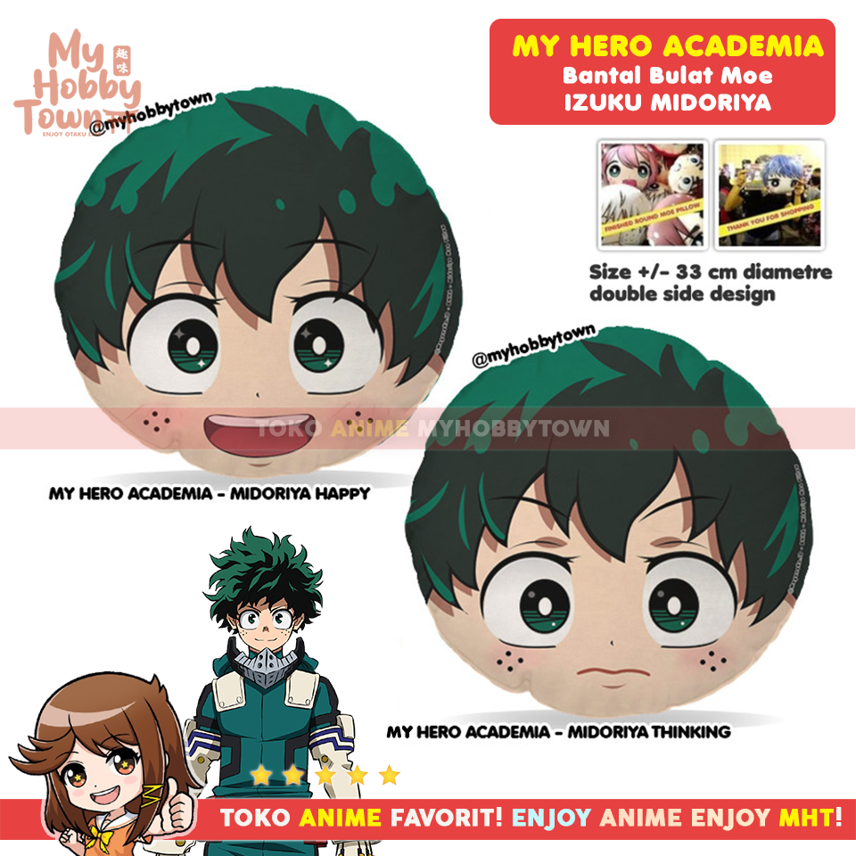 Bantal Bulat Anime My Hero Academia Boku No Hero Academia : Midoriya Izuku Plush Doll Round Plushie