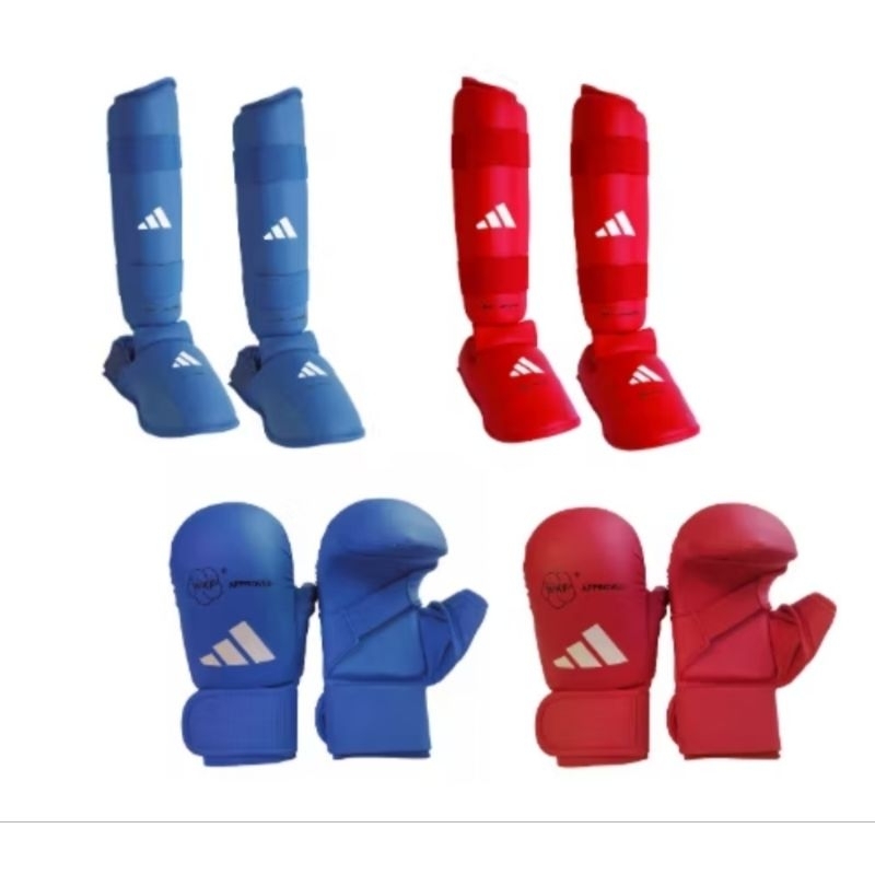 SET PROTECTOR  Adidas Karate (Handprotector Merah Biru) + (Foot Protector Merah Biru) Model Terbaru 