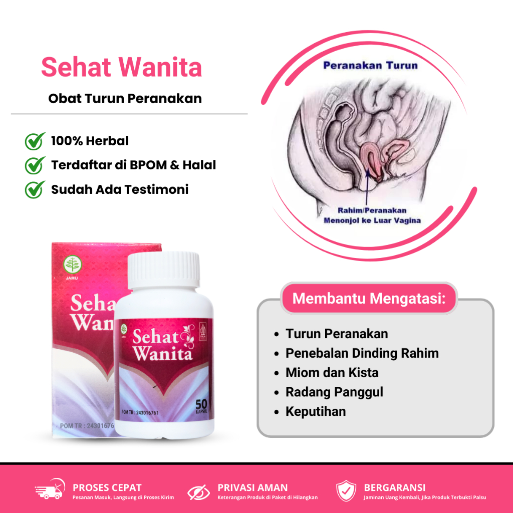 Obat Turun Peranakan, Obat Rahim Turun, Obat Peranakan Kendur, Obat Penyubur Kandungan, Sehat Wanita