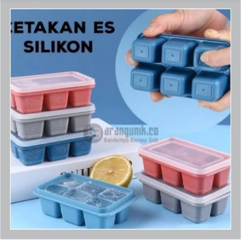 CETAKAN ES BATU SILIKON TUTUP/ICE CUBE TRAY EASY REALEASE BPA FREE