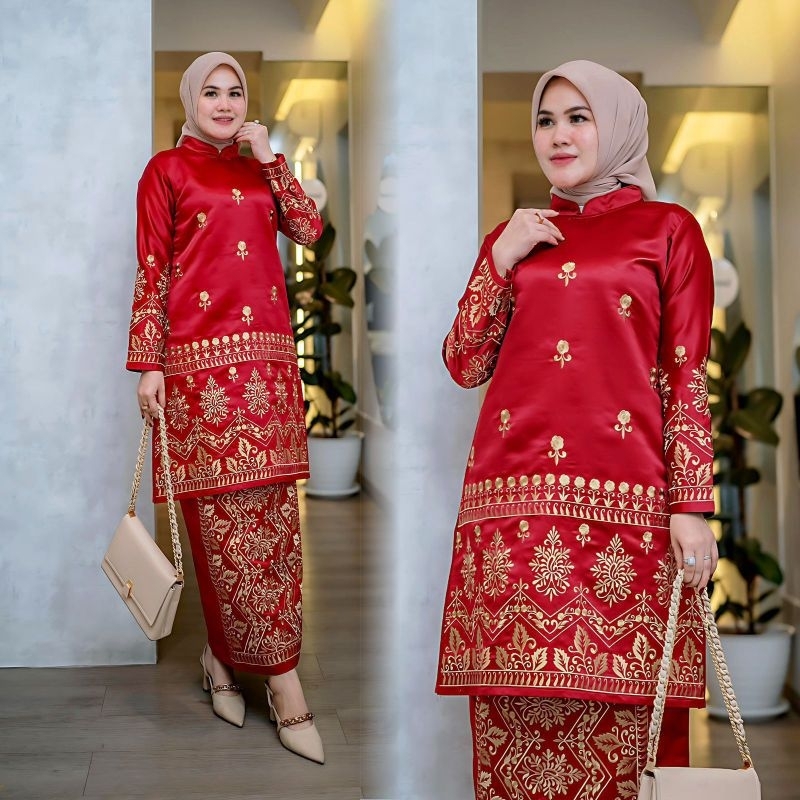 SETELAN ROK KEBAYA BORDIR KURUNG MALAYSIA TERBARU