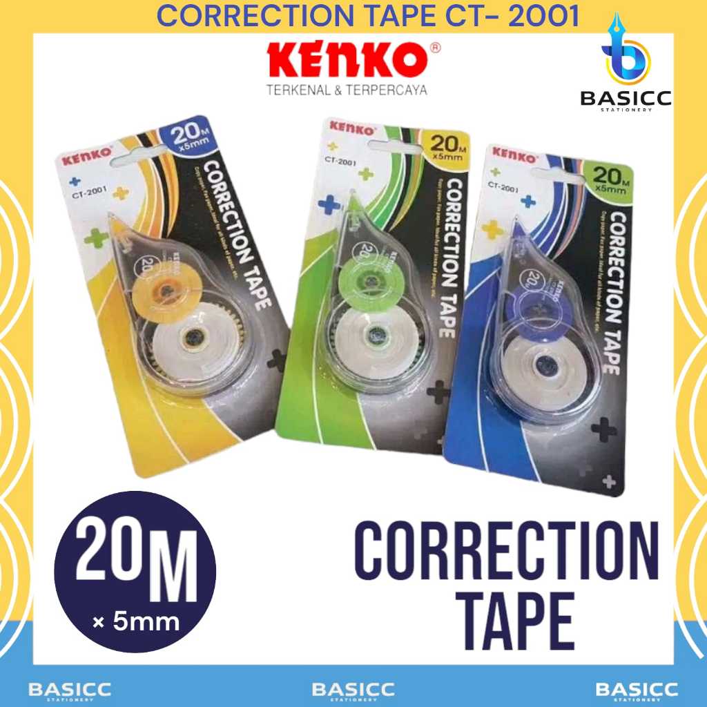 

Kenko Correction Tape Tip Ex Roll 20M x 5mm CT 2001 | @1Pcs