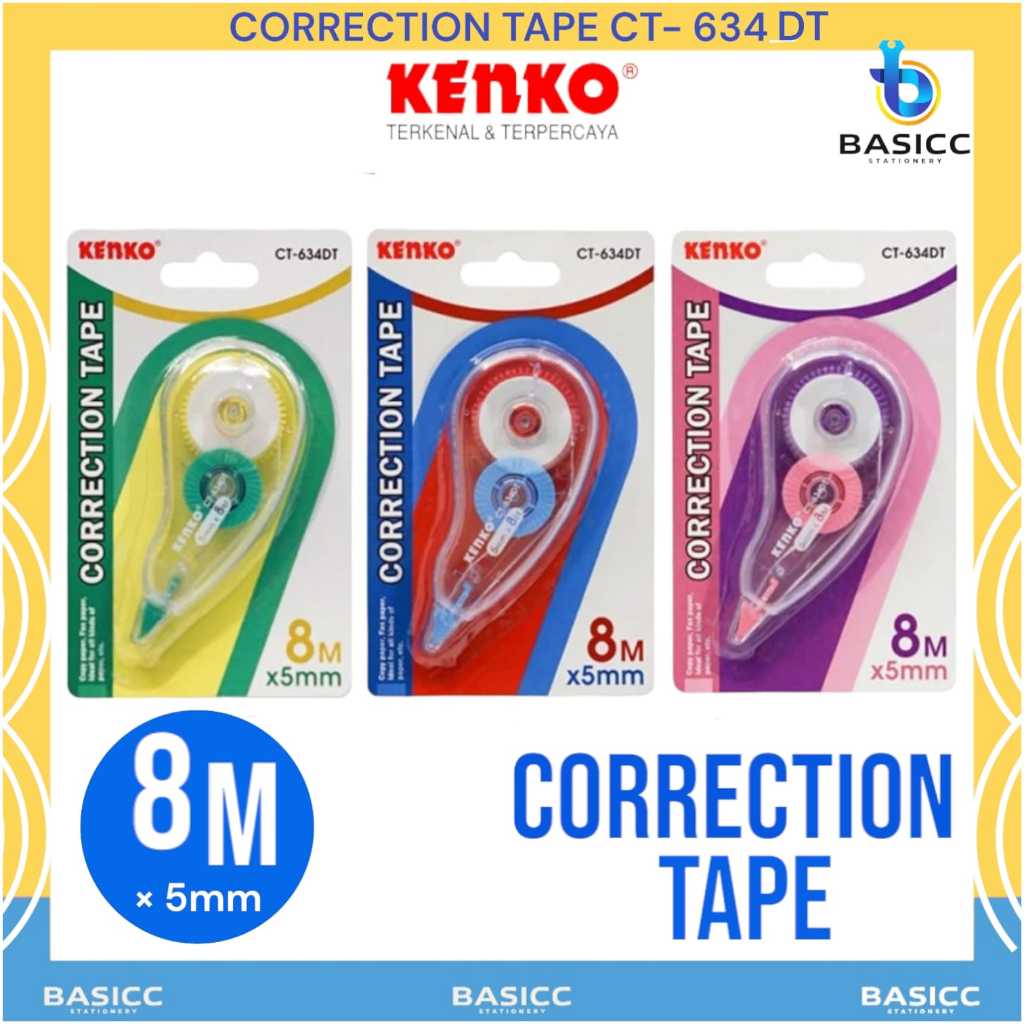 

Kenko Correction Tape Pita Koreksi 8Mx5mm CT 634-DT | @1Pcs