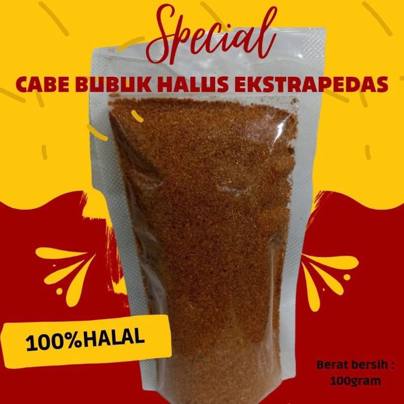 

Cabe bubuk asli 100% Halal berat 100gr