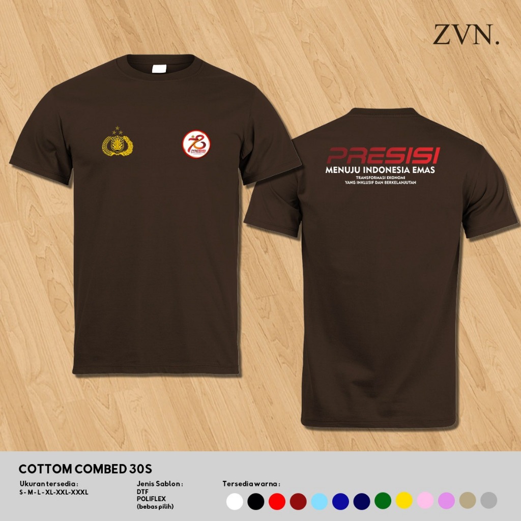 Custom Kaos Tshirt Print DTF SABLON A4 LOGO POLRI POLISI #PRESISI 78 - ZVN