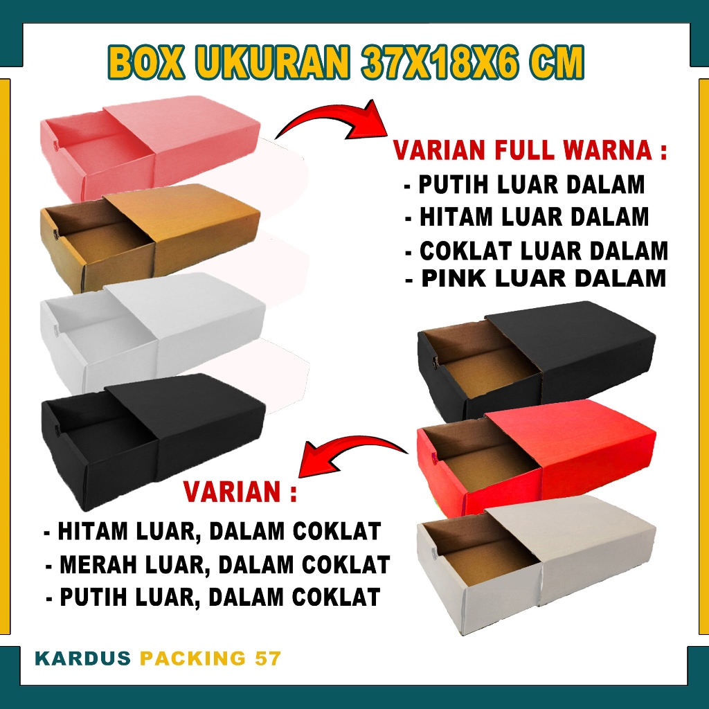 

Box Sleding 37x18x6 cm/Karton Polos/Kardus Hampers/Slide Box