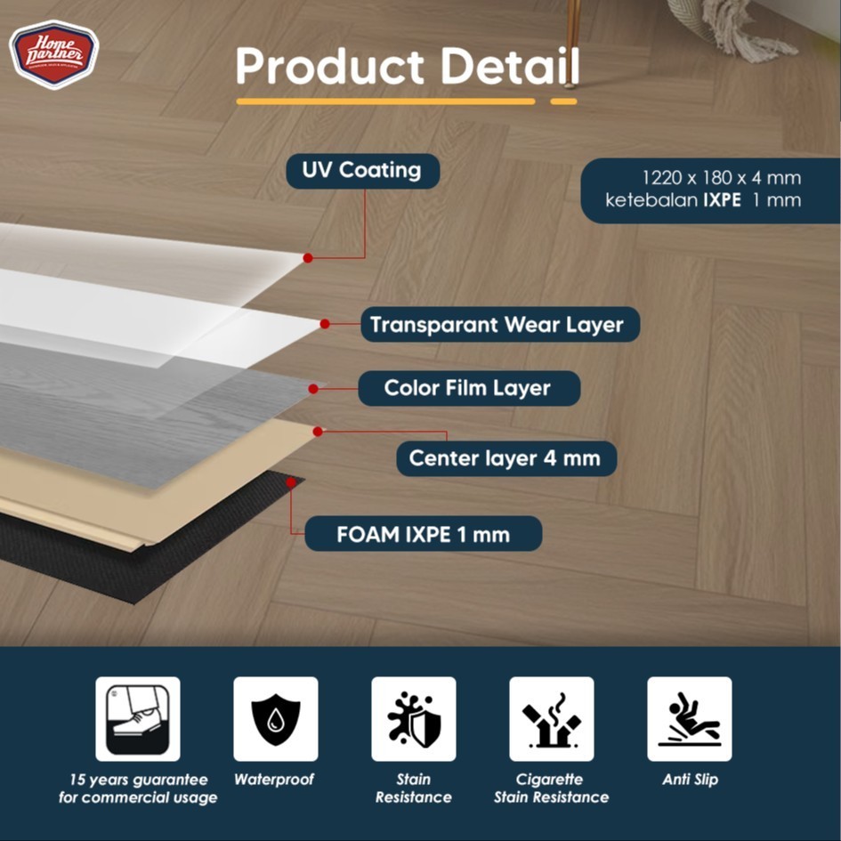 SPC Flooring Lantai SPC Lantai Motif Kayu