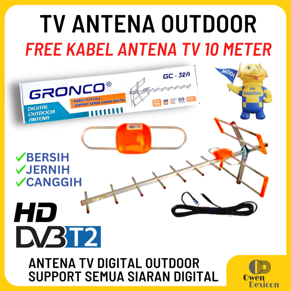 ANTENA TV DIGITAL OUTDOOR / LUAR ANTENA TV LUAR /ANTENA TV OUTDOOR FREE KABEL ANTENA TV 10 METER TV 