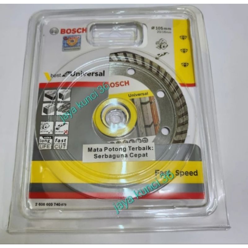 BOSCH Diamond Wheel 4" Universal Turbo / Mata Potong Gerinda Granite / Diamond Wheel Bosch Kuning Tu