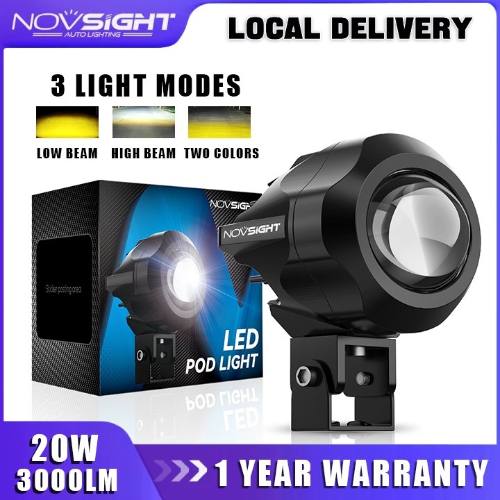 Novsight WL10 Senapan Laser 20W 3000LM Putih & Kuning 3-In-1 untuk Mobil Sepeda Motor Lampu Berkenda