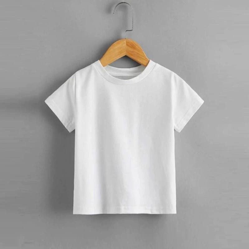 Kaos Polos Anak-anak Warna Putih Usia 1-10 Tahun