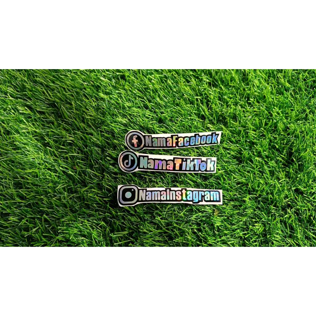 

stiker nama medsos Stiker Cutting nama ID Instagram DAN LAIN LAIN Custom Hologram