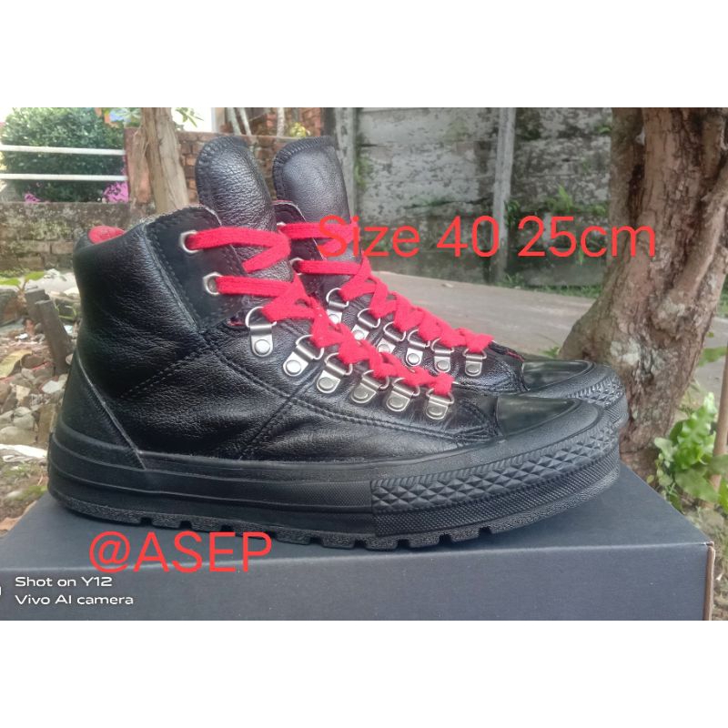 Converse CT Leather Street Hiker High Black Size 40 25cm