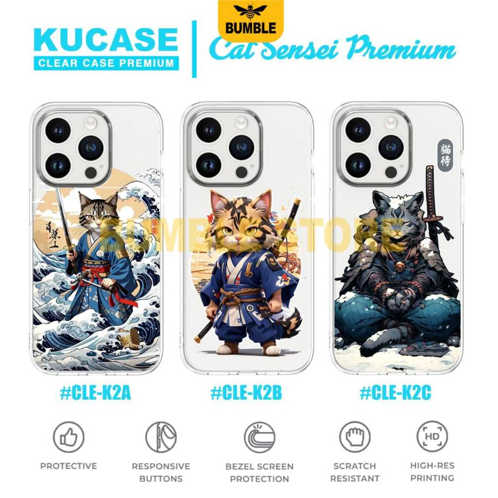 Bumble - Case Gambar CLE-K2 Clear Case Motif Cat Sensei Premium Case Oppo Reno 7 5g Oppo Reno 7z Opp