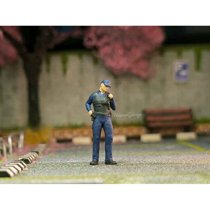 HG Figure Satpam Security Radio Skala 1/64 Diorama Pos Polisi Militer Miniatur Aksesoris Custom Diec