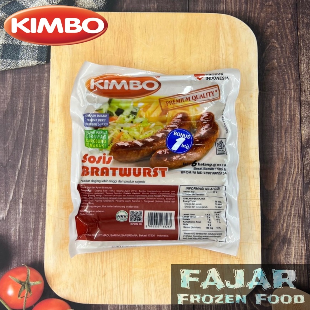 

KIMBO SOSIS BRATWURST ISI 7PCS 500GR