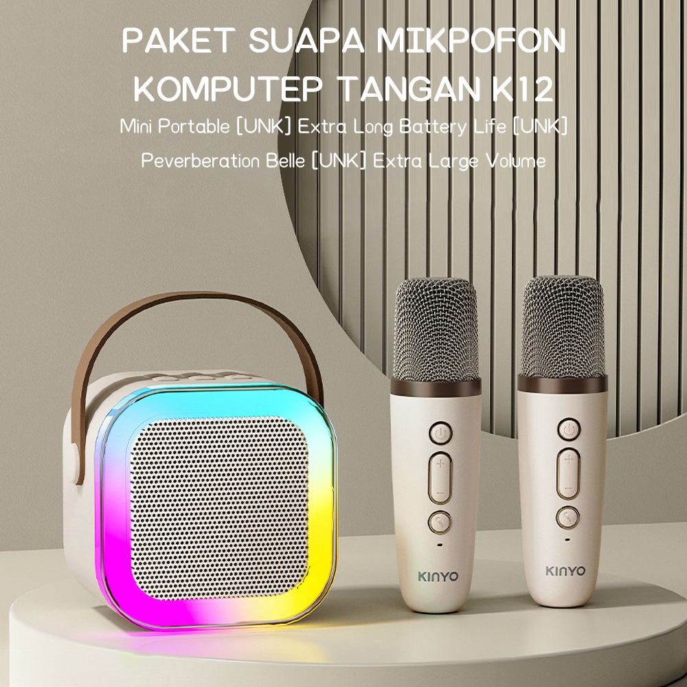 Speaker Bluetooth Karaoke 2 Mic Set Salon Bluetooth bt Stereo Amplifier Party Portabel Luar Ruangan 