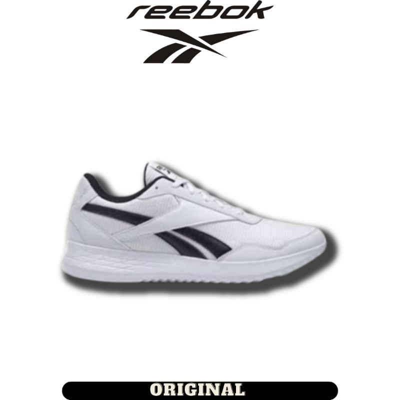 Sepatu Reebok Running Energen Lite White Black Men's ( 100046080 ) Original