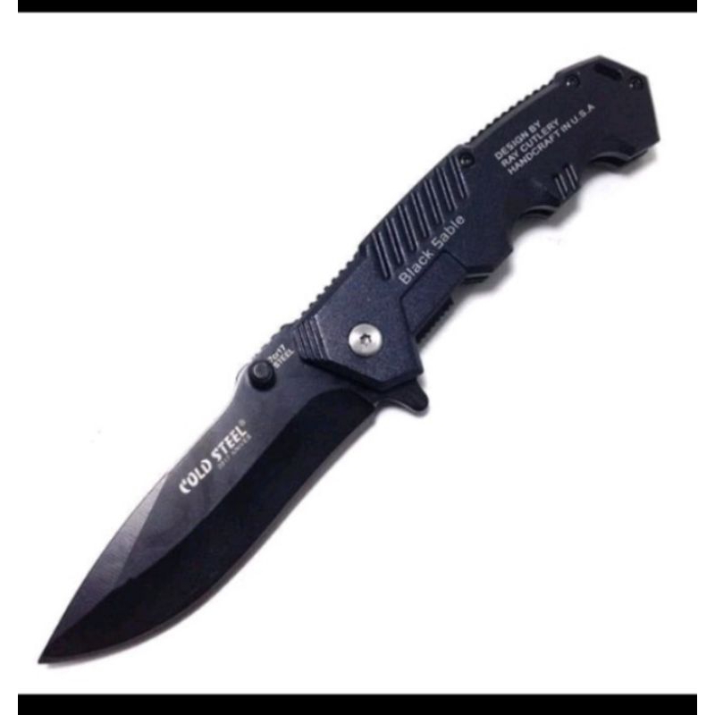 Alat Pemotong Pisau Lipat Dapur Cold Steel Black Sable ck Folding knife Survival Outdoor