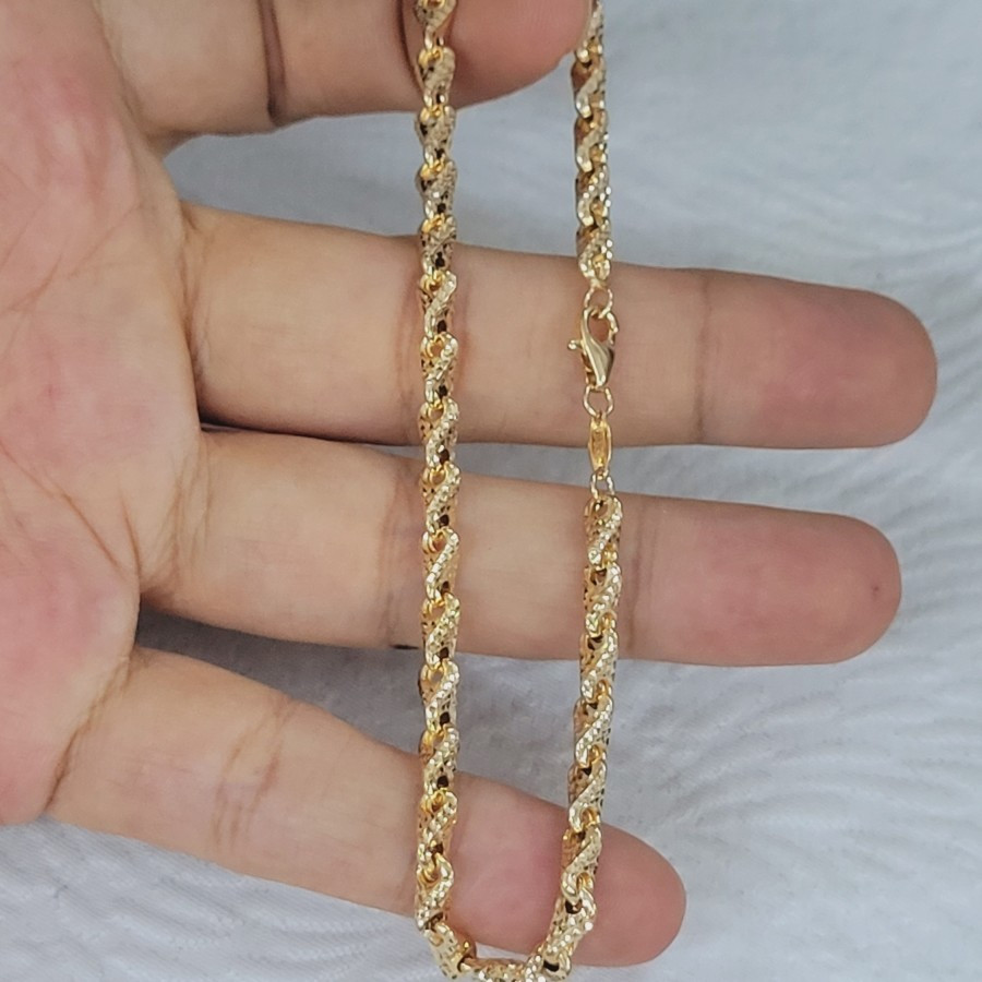 gelang kaki model rantai medan polos variasi emas 70% 700 70 % 16k