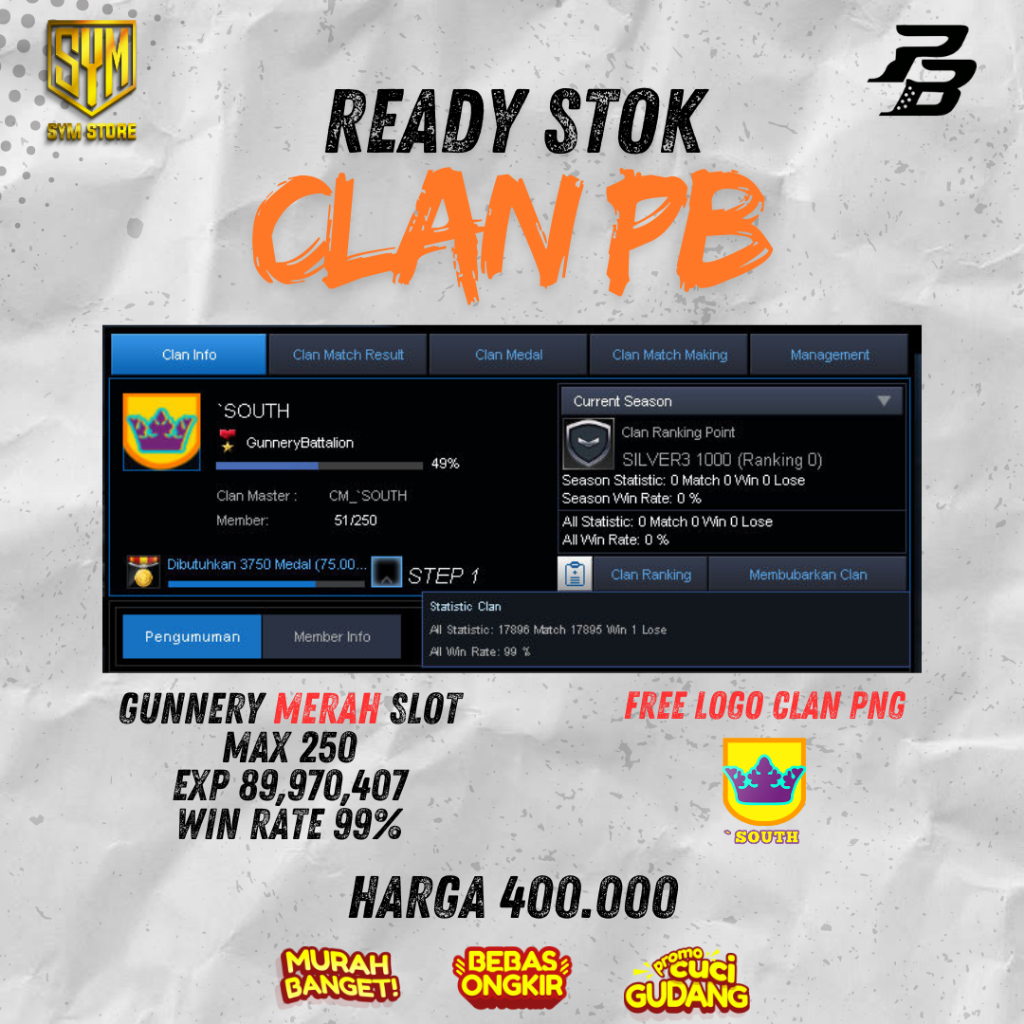 CLAN POINTBLANK / CLAN PB / CLAN PB MURAH POINTBLANK