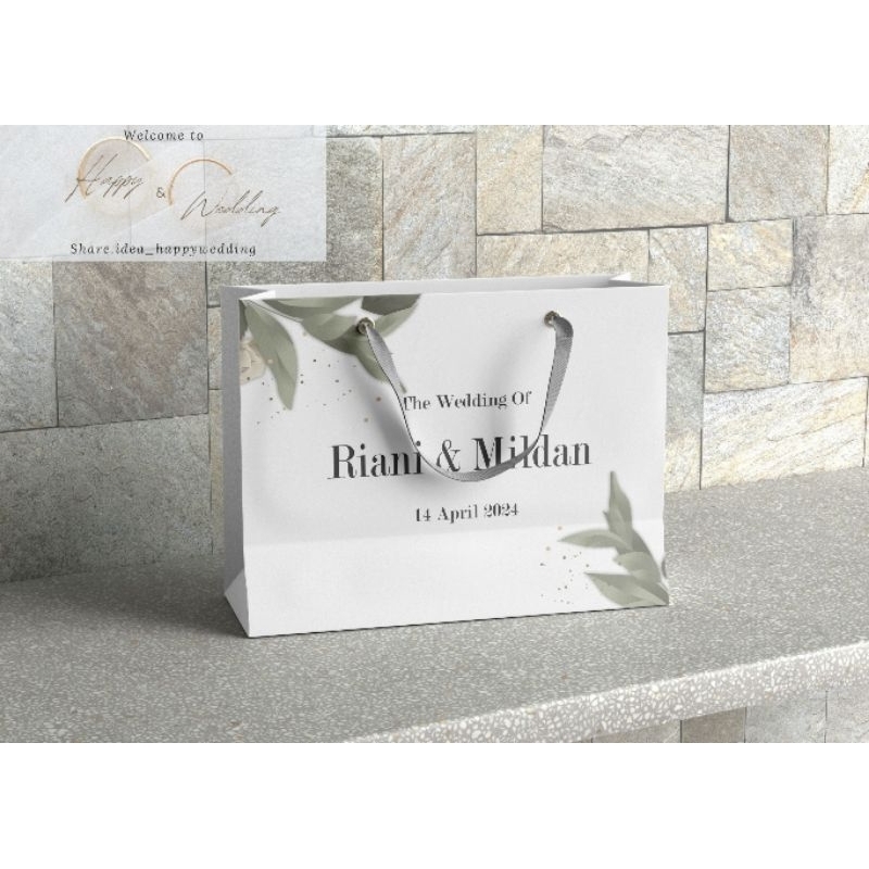 

paperbag pernikahan braidesmaid & groomsman kertas putih ukuran besar