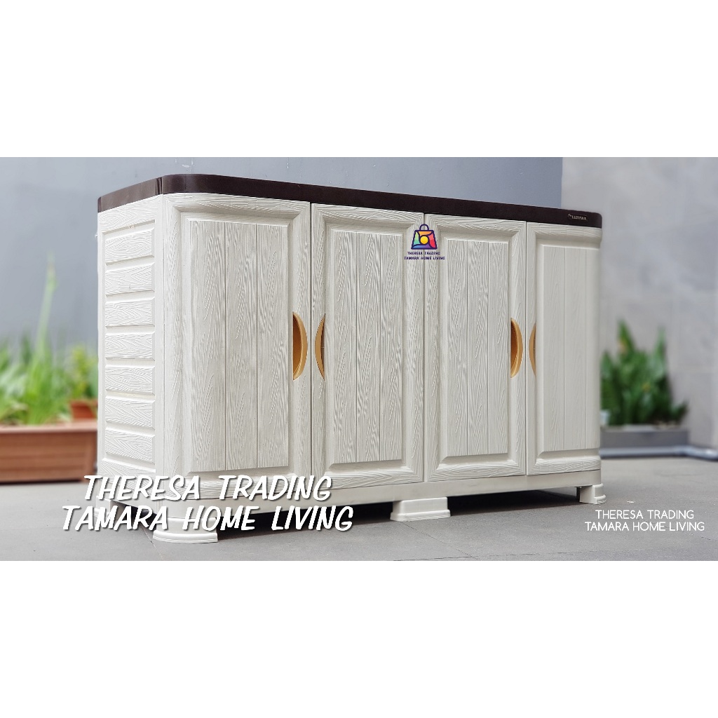 LEMARI PLASTIK MEJA TV RAK TV LED NAPOLLY 454 FURNITURE 4 PINTU