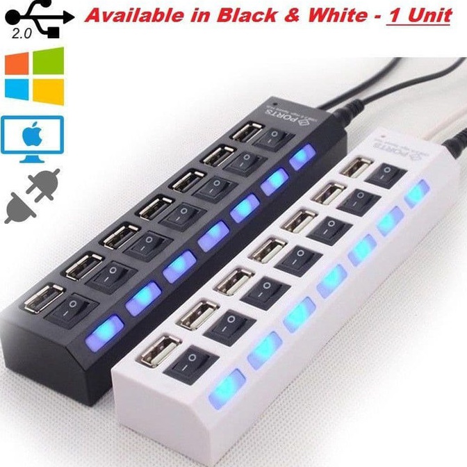 KODE Y46T USB Hub 7 Port  Hiqh Speed  usb hub on off 7 port usb 2 for komputer usb cabang