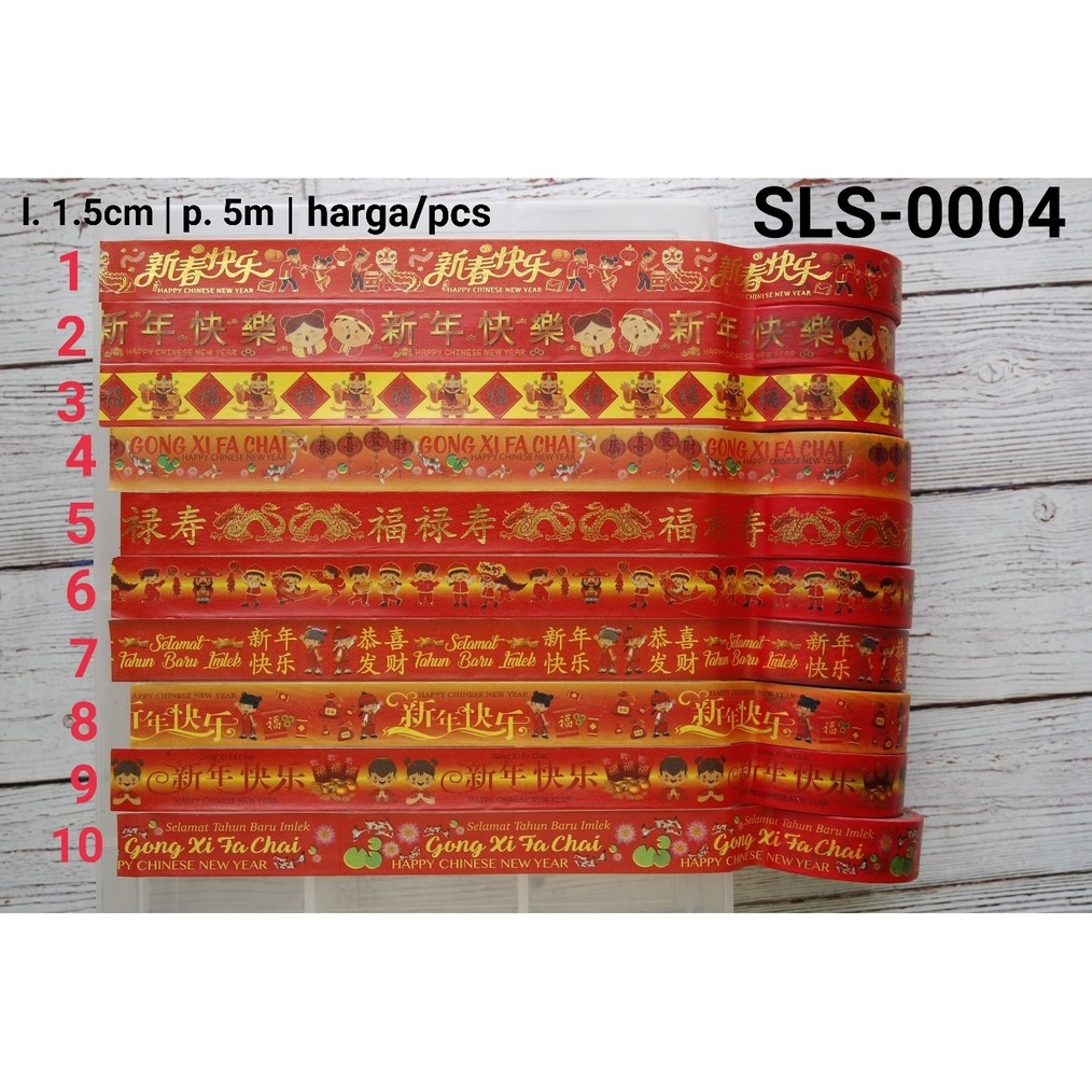 

MURRRMERRR SLS4 Selotip kertas washi motif kue kering imlek chinese new year yamama baking