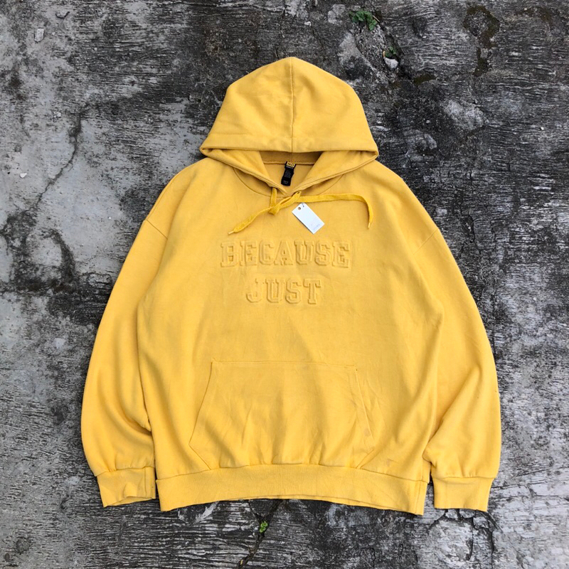 jaket jumper jemper Hoodie embosh kuning mustard frmd #htxhd36 original brand asli ori murah