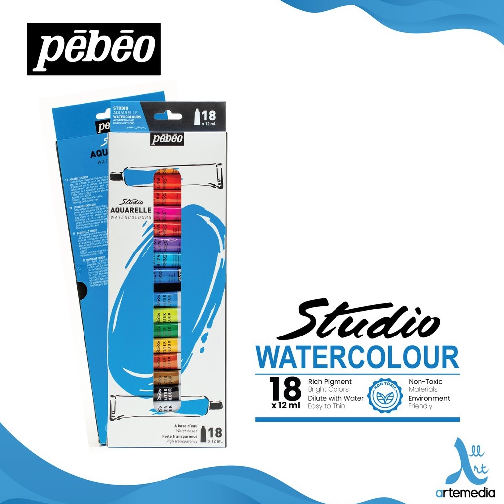 

Pebeo Studio Watercolor Paint 18x12ml Tube Set r C8U6