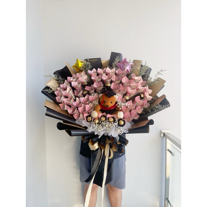 Money Bouquet 50 lembar dan coklat