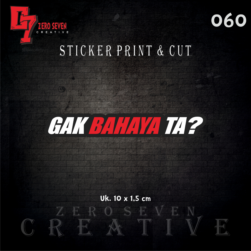 

STIKER GA BAHAYA TA / RACING / STIKER VIRAL / LAPTOP / TUMBLER / AESTHETIC / VYNIL / ANTI AIR / PRINT & CUT