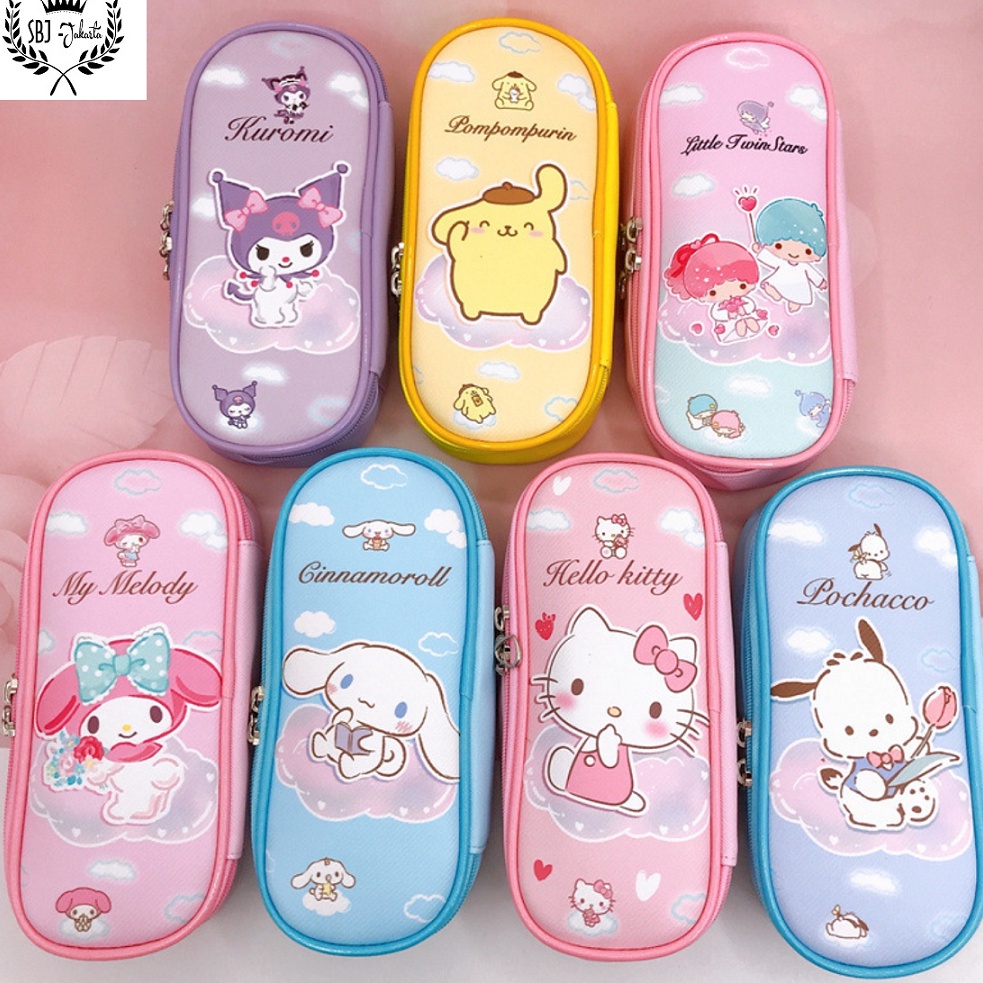 

Tempat Pensil Kotak Pensil karakter Sanrio kuromi melody cinnamoroll bahan TPU leather waterproof b N8K4
