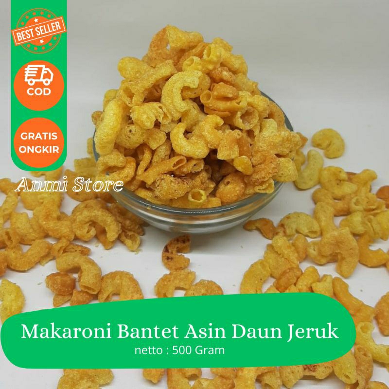 

Makaroni / Makroni / Macaroni Bantet Asin Daun Jeruk 500 Gram Cemilan Asin Renyah Gurih Murah